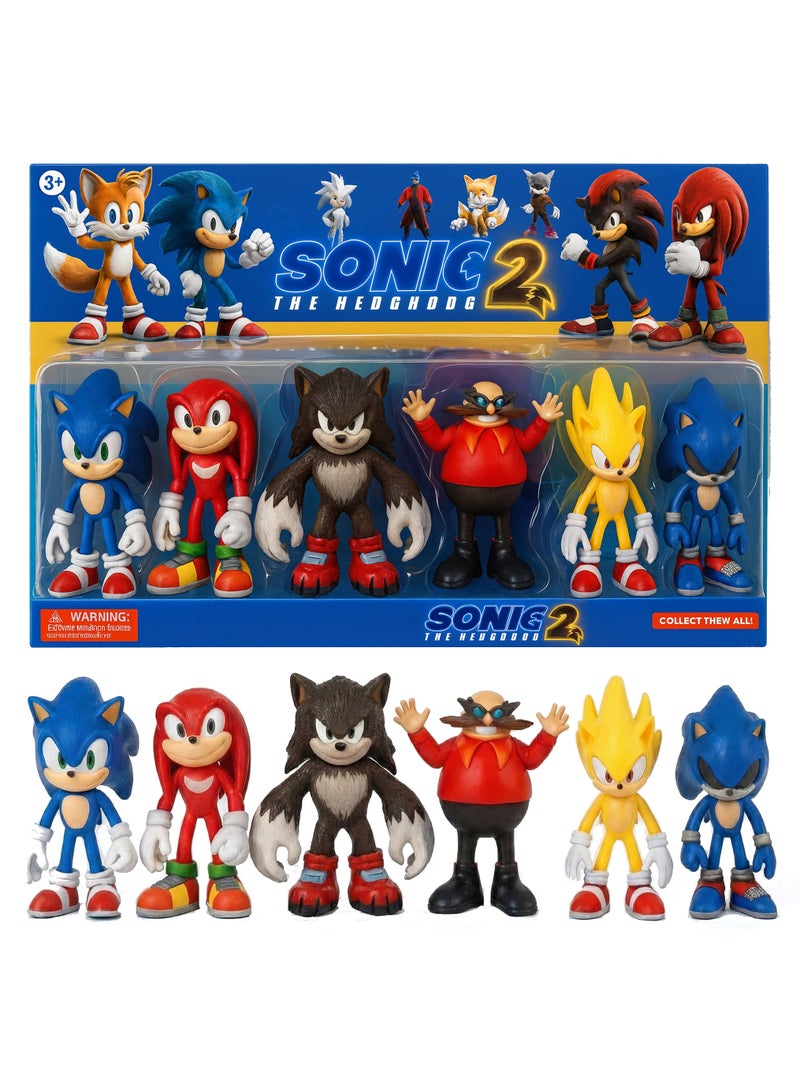 Sonic The Hedgehog Action Figures Set – 4.7-Inch Joint Movable Sonic Toys for Kids | Collectible Playset with Multiple Characters | Perfect Cake Toppers & Birthday Gift Figures for Boys & Girls | Durable Sonic Collectible Figurines - Image 1